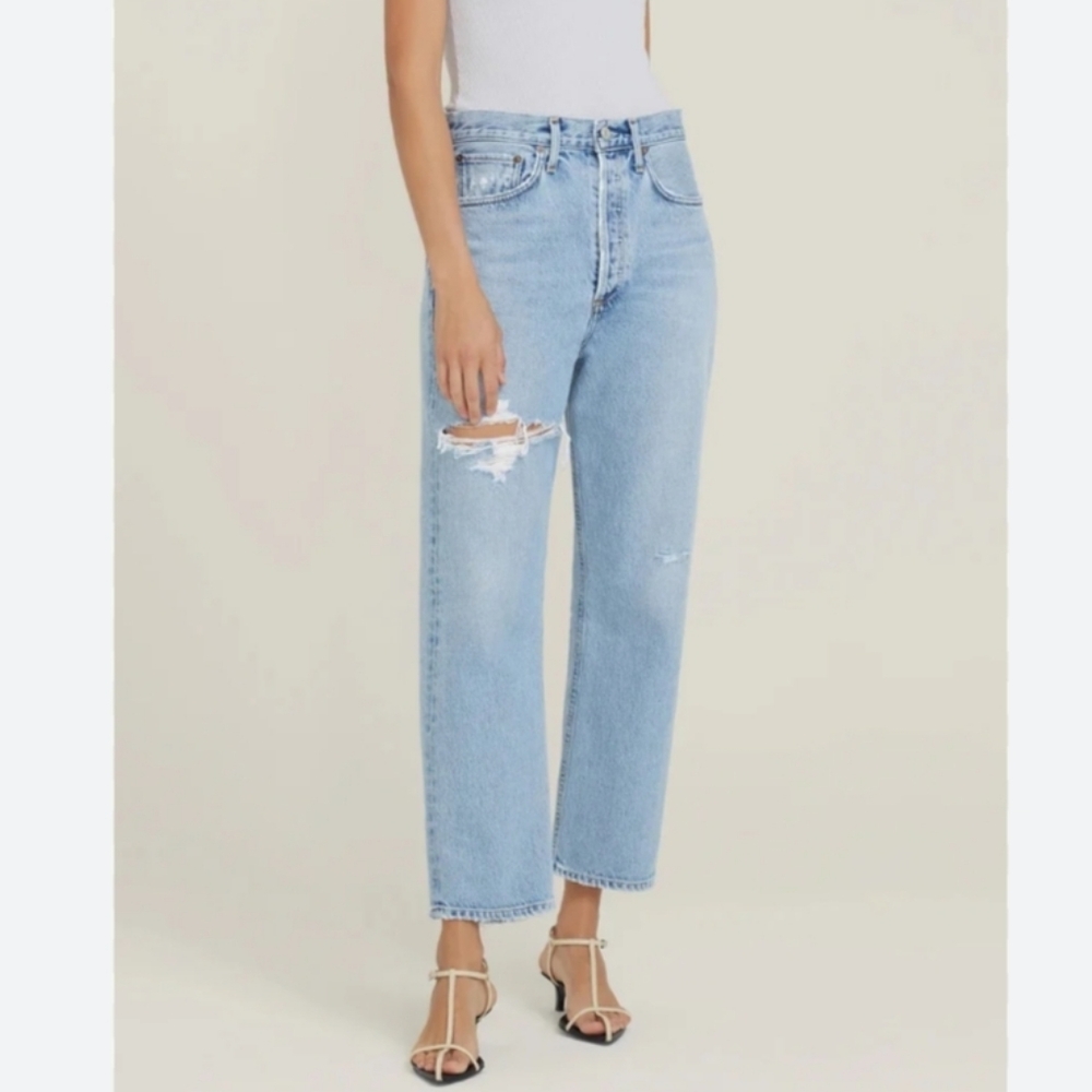 Agolde 90s High Waisted Loose Cropped Jeans Size 25